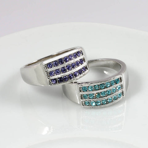 Prsten barevný s krystaly Swarovski elements PR0022-035101