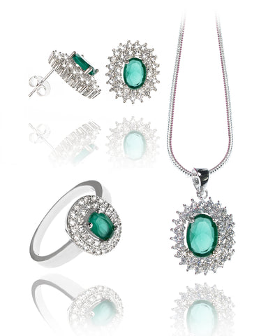 Prsten zelené krystalky PR0045-015716