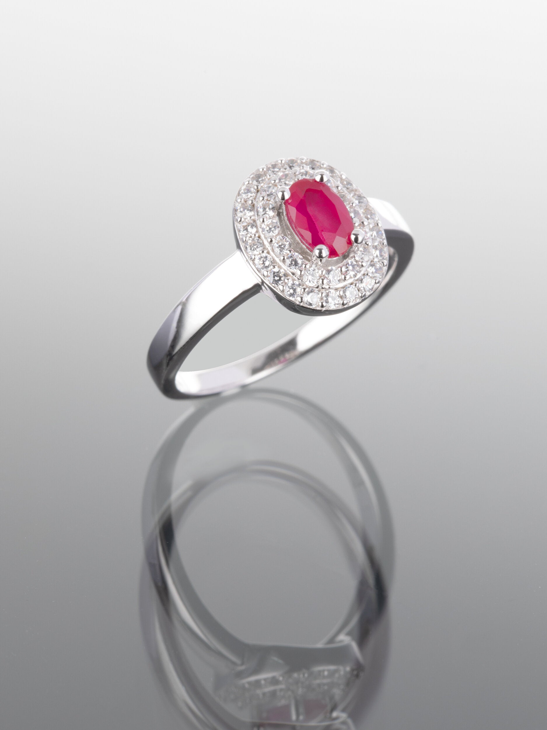 Prsten PINK OVAL se zirkony PR0047-065736