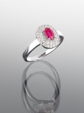 Prsten PINK OVAL se zirkony PR0047-065736