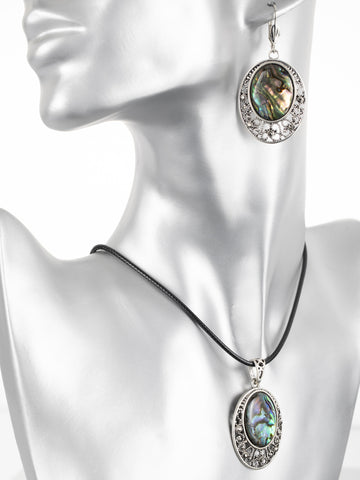 Fashion Jewelry sada náušnic a náhrdelníku z paua perleti SD0201-0410