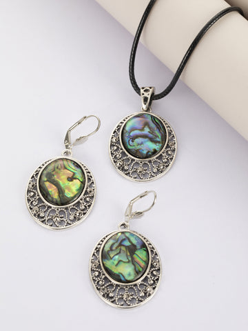 Fashion Jewelry sada náušnic a náhrdelníku z paua perleti SD0201-0410