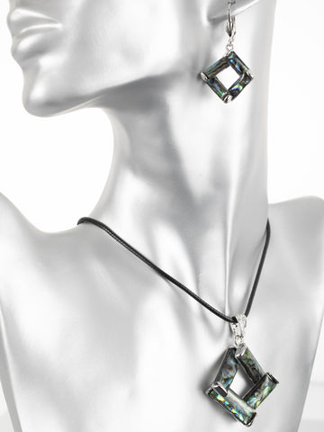 Fashion Jewelry sada náušnic a náhrdelníku z paua perleti SD0202-0410