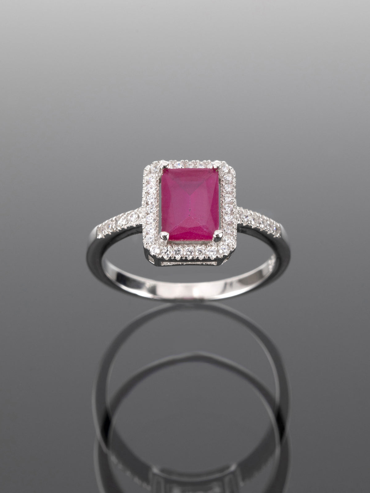 Prsten PINK MIRROR se zirkony PR0051-065436