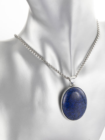 Exkluzivní přívěsek ve tvaru oválu s motivem stromu života s lapis lazuli  PK1131-1631