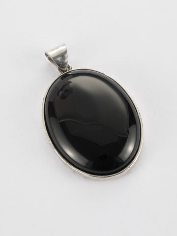 Exkluzivní přívěsek ve tvaru oválu s motivem stromu života s obsidiánem PK1134-1602