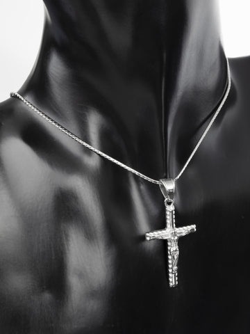 Exkluzivní přívěsek ve tvaru úzkého kříže s Ježíšem z chirurgické oceli  PK1235-0112