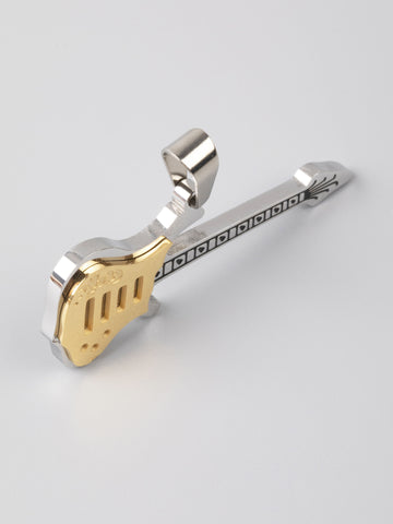 Exkluzivní přívěsek ve tvaru elektrické kytary z chirurgické oceli zlaté a stříbrné barvy PK1216-0114