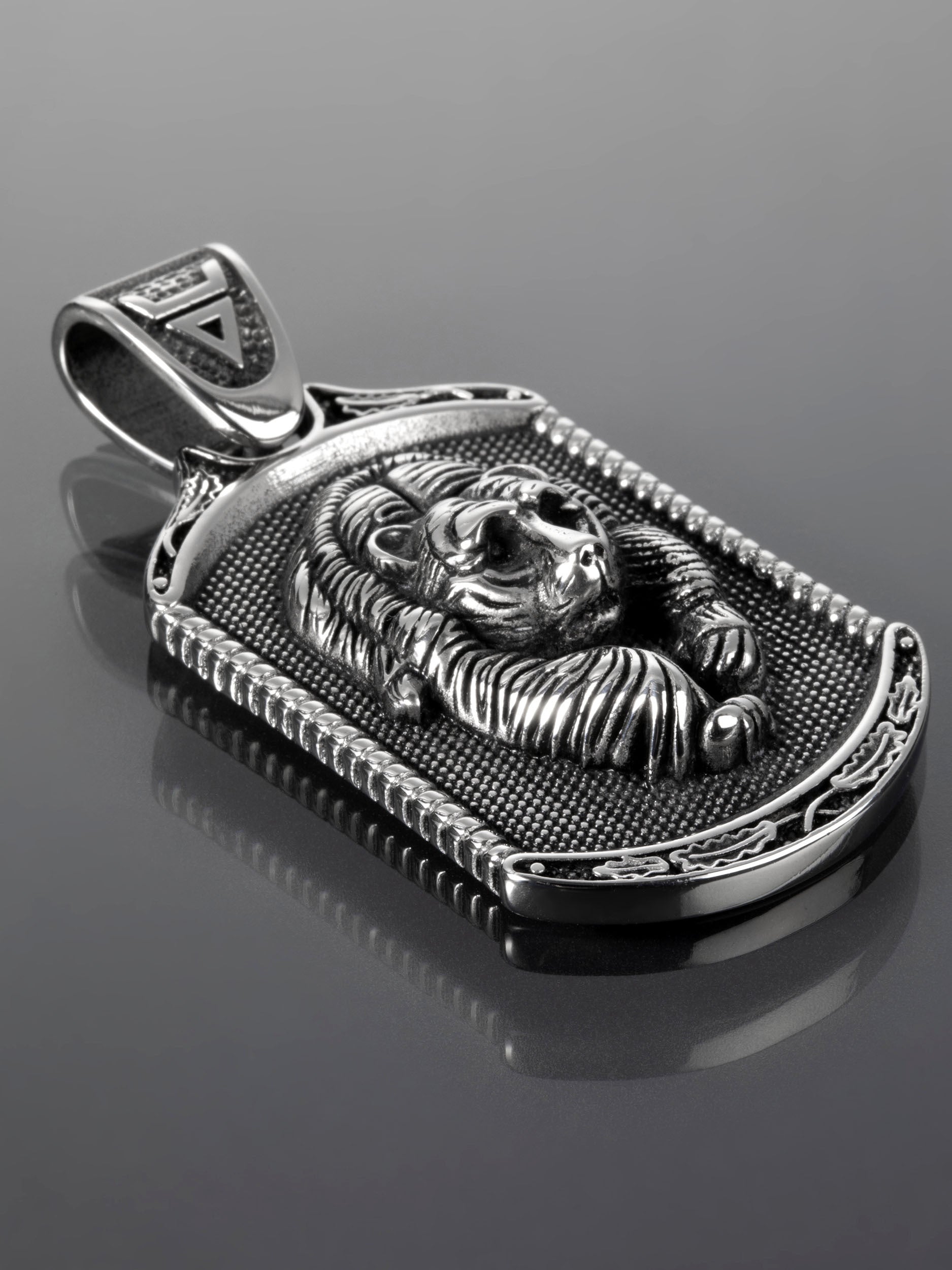 Krásný amulet z chirurgické oceli ve tvaru psí známky s medvědem  PK1370-0137