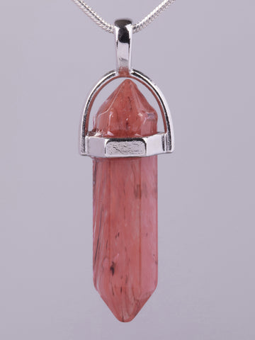 Exkluzivní amulet ve tvaru kyvadla z jahodového křišťálu  PK1410-1606