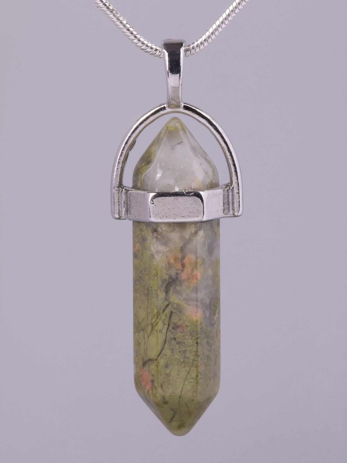 Exkluzivní amulet ve tvaru kyvadla z unakitu PK1417-1610