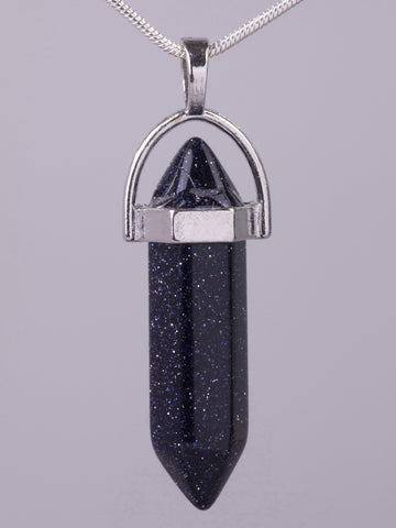 Exkluzivní amulet ve tvaru kyvadla z modrého slunečního kamene  PK1389-0105