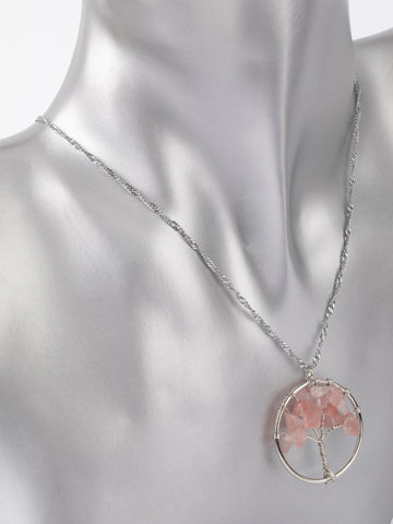 Krásný amulet stromu života z jahodového křišťálu PK1210-1635