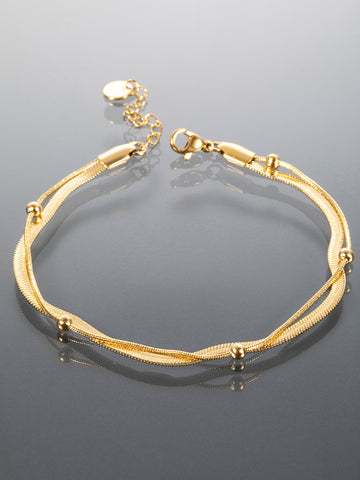 Minimalistický náramek z chirurgické oceli zlatý NM3061-0114