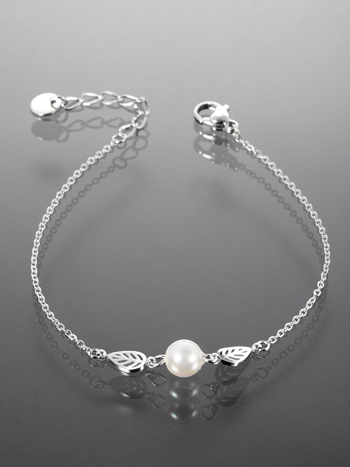 Elegantní náramek z chirurgické oceli s perlou NM3053-0116