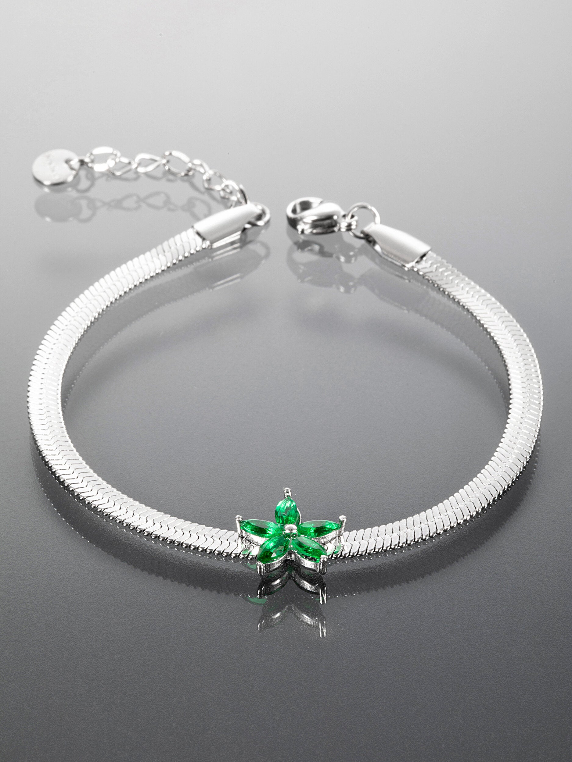 Náramek z chirurgické oceli květina  NM3030-0112