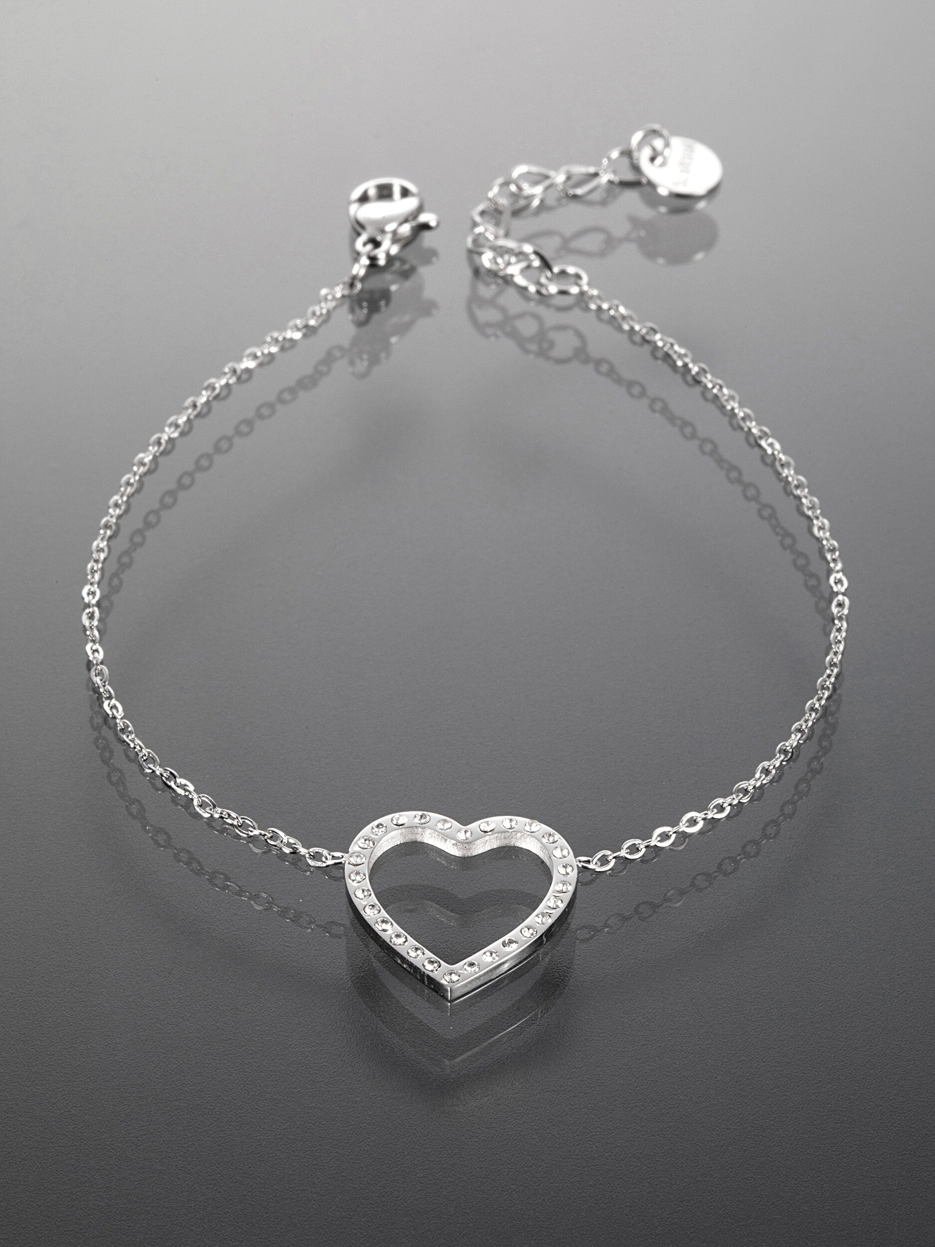 Náramek z chirurgické oceli  srdce NM3039-0112