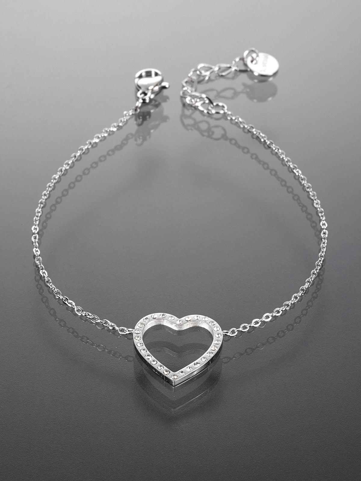 Náramek z chirurgické oceli  srdce NM3039-0112