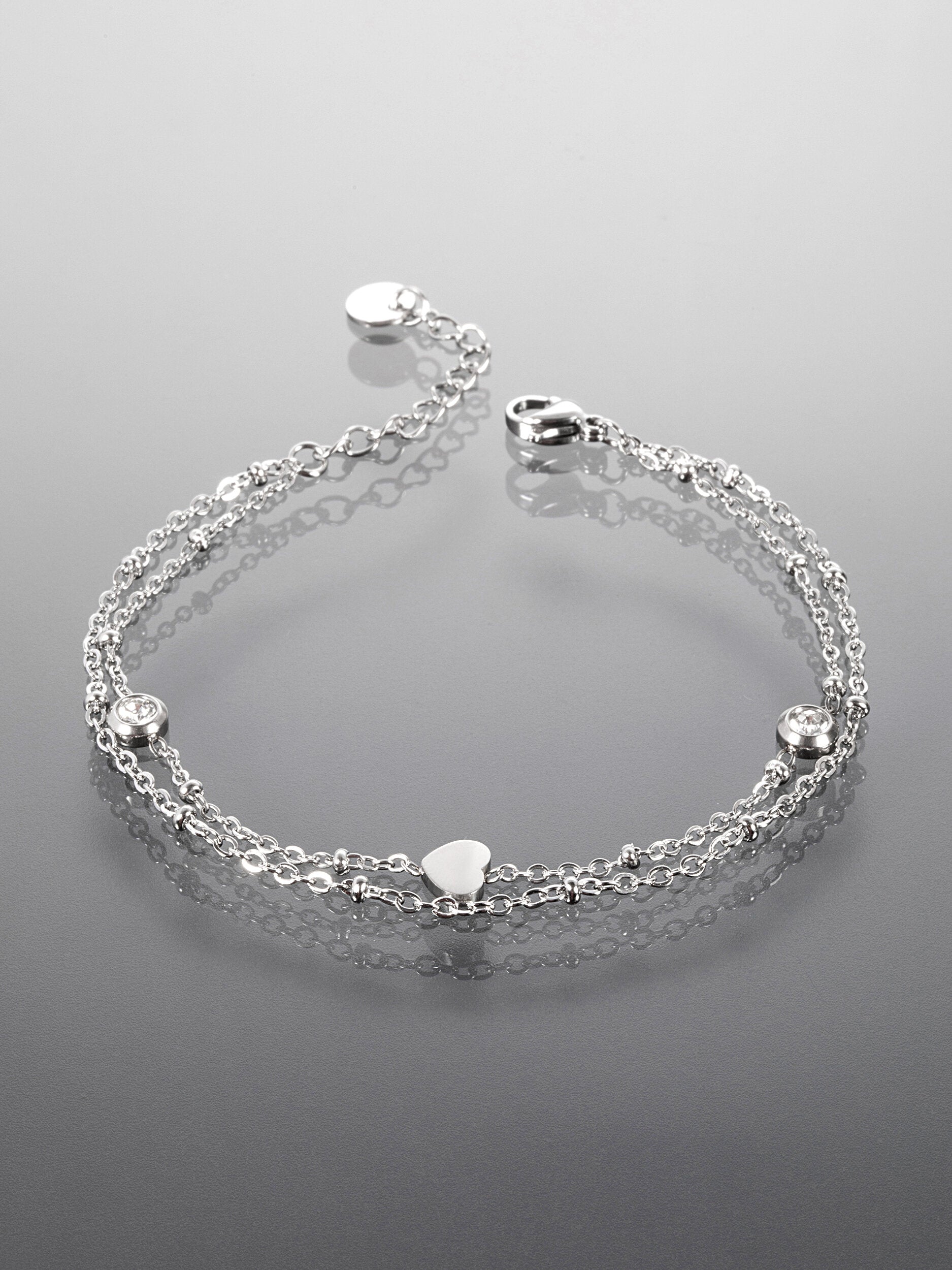 Náramek z chirurgické oceli  srdce NM3043-0112