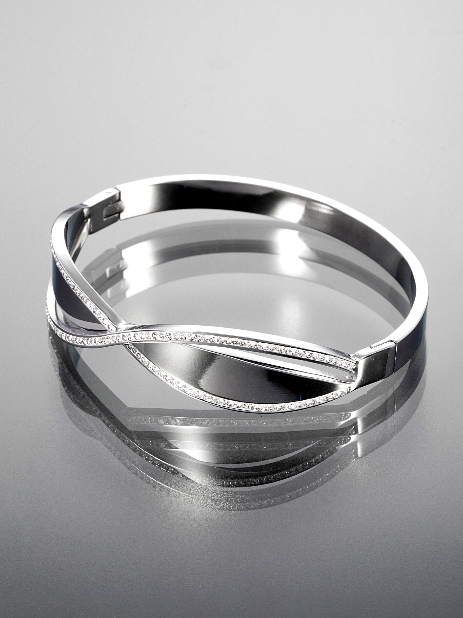 Elegantní náramek z chirurgické oceli s krystalky NM3022-0112