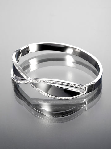 Elegantní náramek z chirurgické oceli s krystalky NM3022-0112