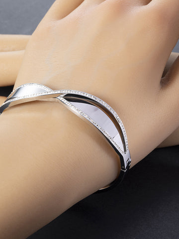 Elegantní náramek z chirurgické oceli s krystalky NM3022-0112