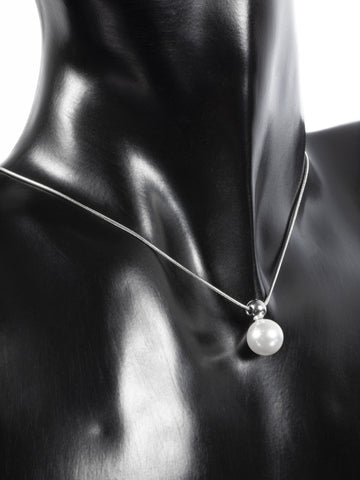 Elegantní náhrdelník z chirurgické oceli s perlou NK1675-0112