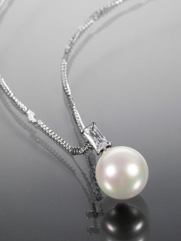 Elegantní náhrdelník z chirurgické oceli s perlou NK1676-0112