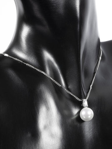 Elegantní náhrdelník z chirurgické oceli s perlou NK1676-0112