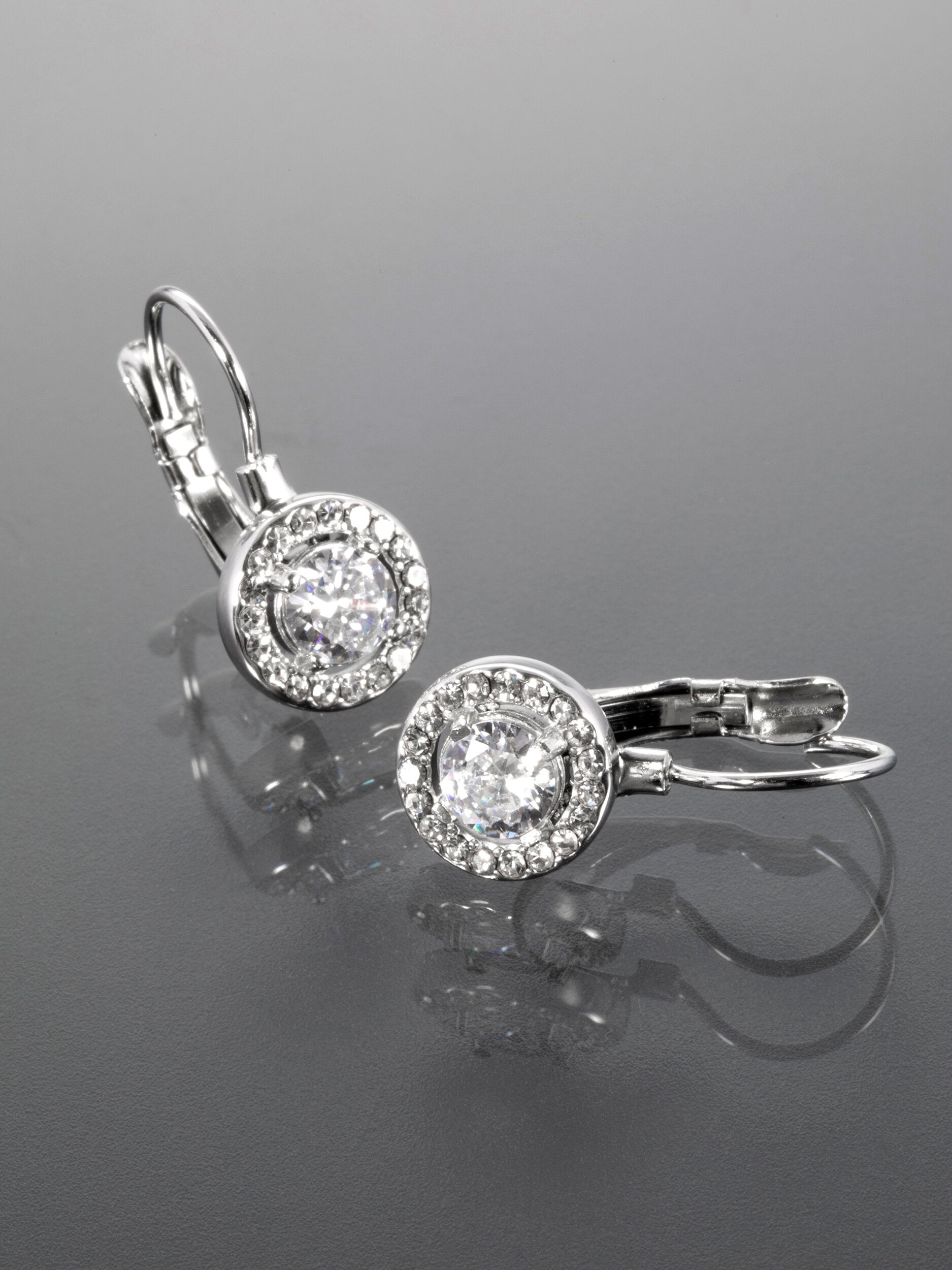 Elegantní náušnice z chirurgické oceli s krystalky NE2807-0112