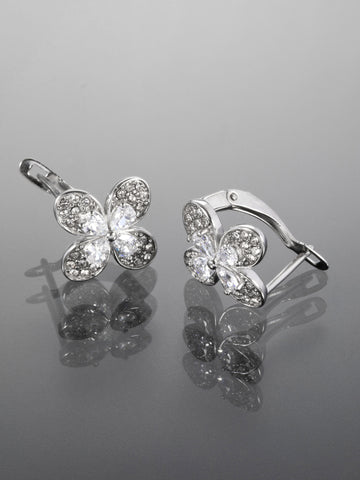 Elegantní náušnice z chirurgické oceli s krystalky  NE2813-0112