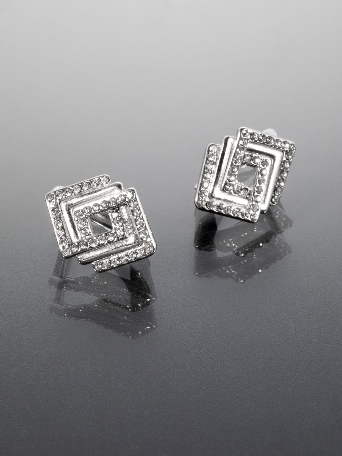 Elegantní náušnice z chirurgické oceli s krystalky  NE2815-0112
