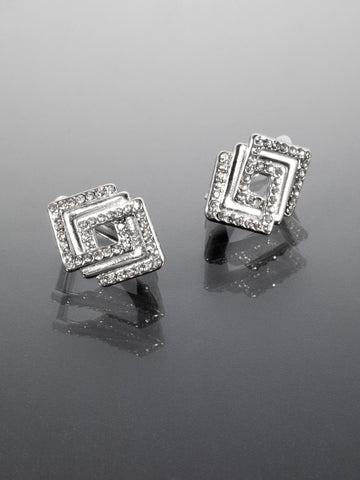 Elegantní náušnice z chirurgické oceli s krystalky  NE2815-0112