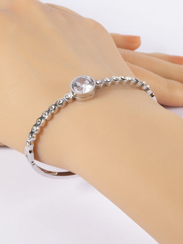 Elegantní náramek z chirurgické oceli s krystaly NM3074-0112