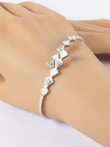 Náramek z chirurgické oceli s krystaly a perletí NM3077-0112