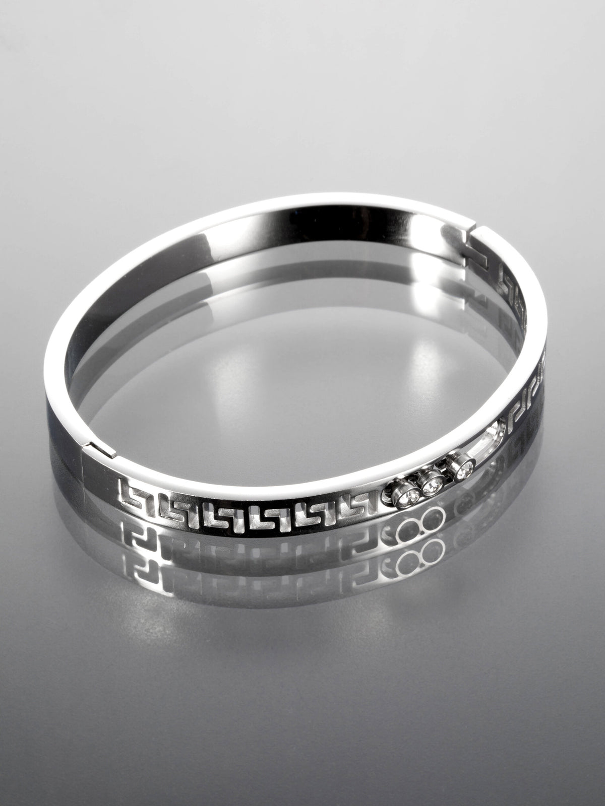 Elegantní náramek z chirurgické oceli s krystalky NM3081-0112