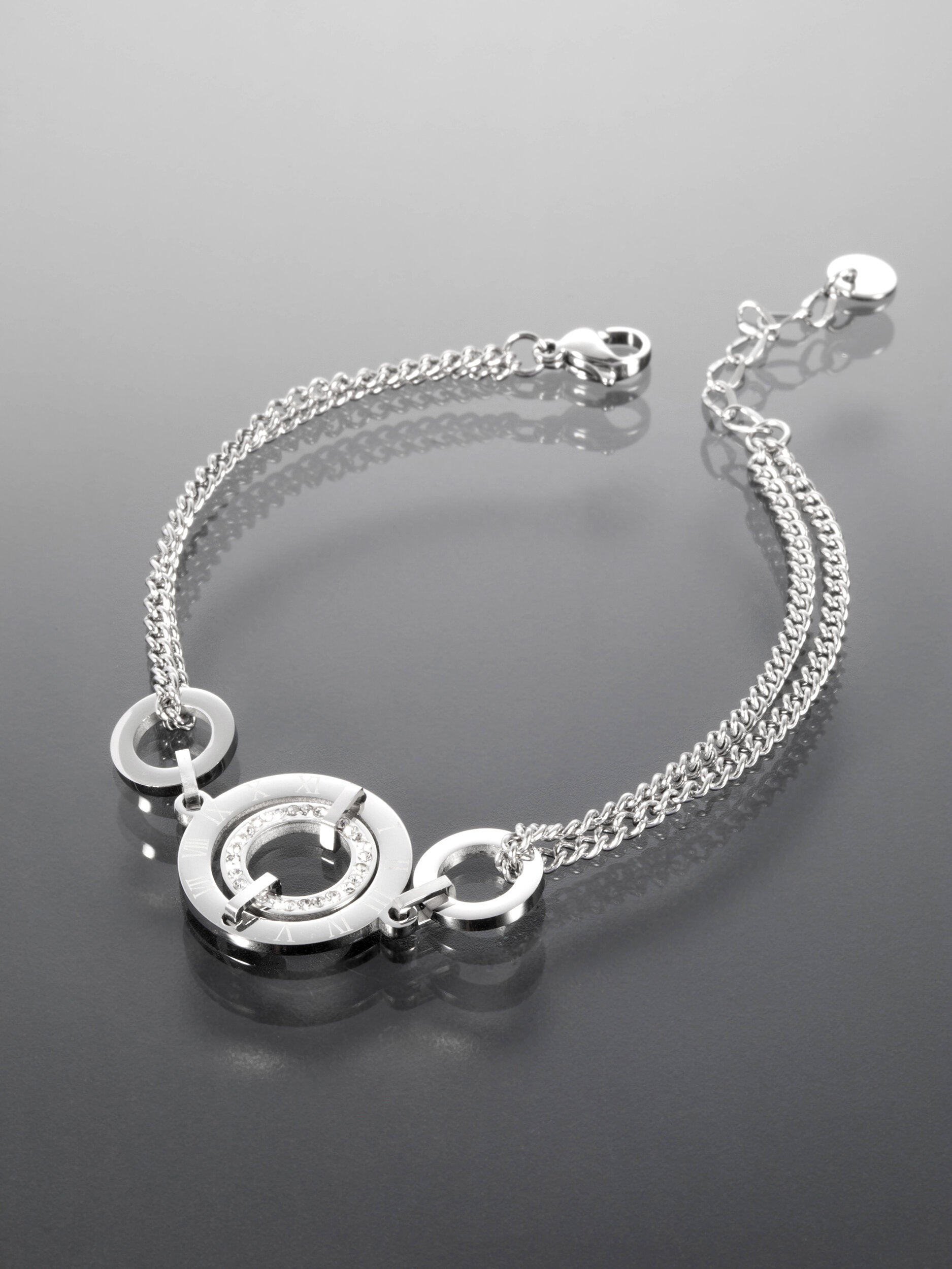 Náramek z chirurgické oceli zajímavý design s krystalky NM3087-0112