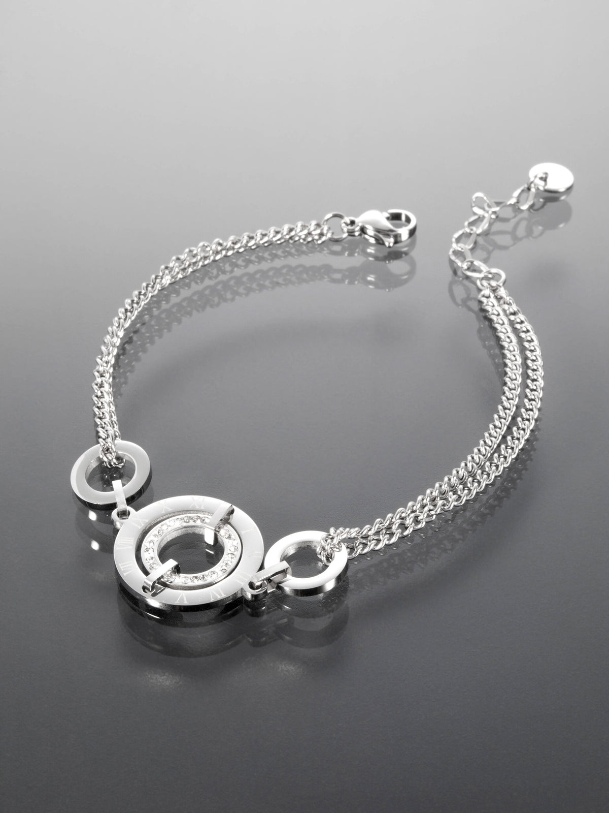 Náramek z chirurgické oceli zajímavý design s krystalky NM3087-0112