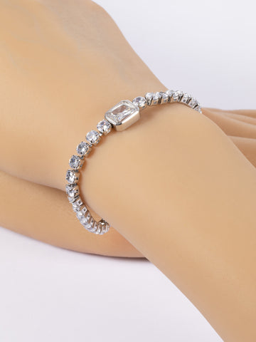 Elegantní náramek z chirurgické oceli s krystaly NM3093-0112