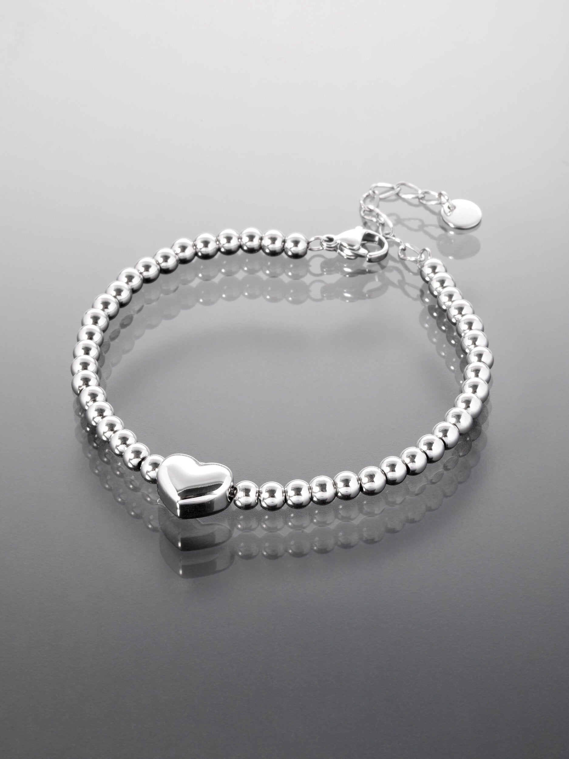 Náramek z chirurgické oceli se srdcem NM3085-0112