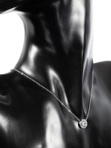 Elegantní náhrdelník z chirurgické oceli s čirým krystalem NK1688-0112