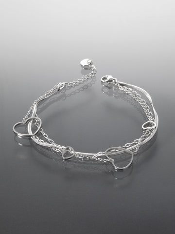 Náramek z chirurgické oceli se srdíčky NM3134-0112