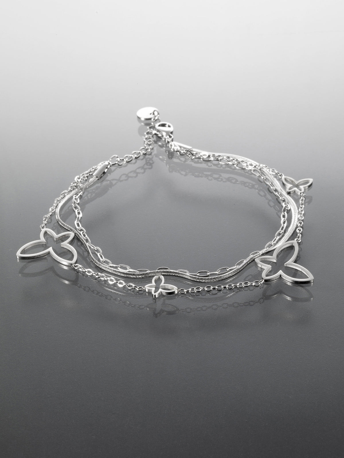 Náramek z chirurgické oceli s motýlky NM3133-0112