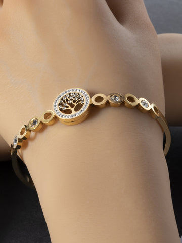 Náramek z chirurgické oceli se stromem života zlatá NM3118-0114
