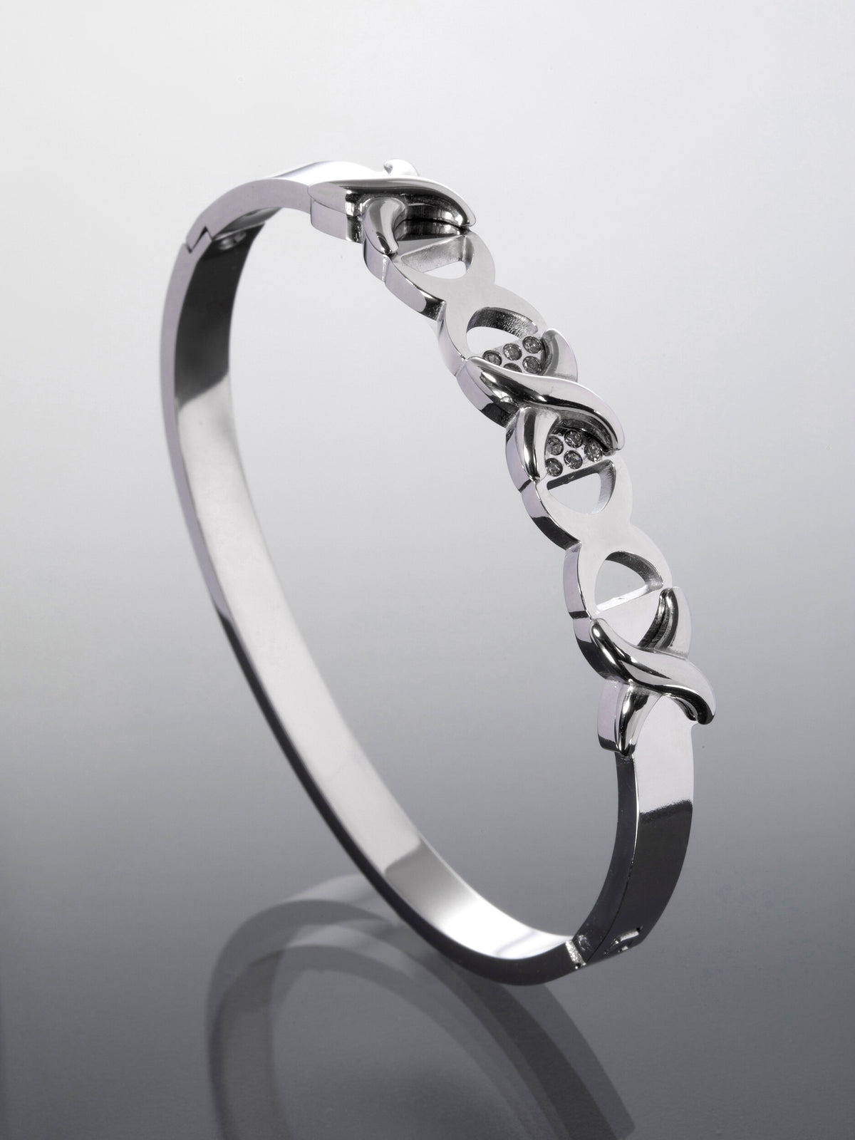 Náramek z chirurgické oceli s krystalky NM3158-0112