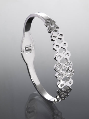 Náramek z chirurgické oceli nekonečno krystalky NM3160-0112