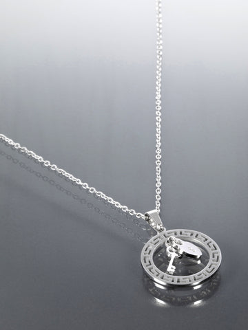 Náhrdelník z chirurgické oceli zámeček a klíč NK1748-0112