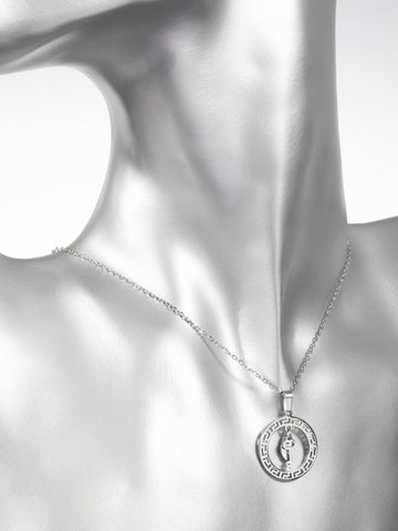 Náhrdelník z chirurgické oceli zámeček a klíč NK1748-0112