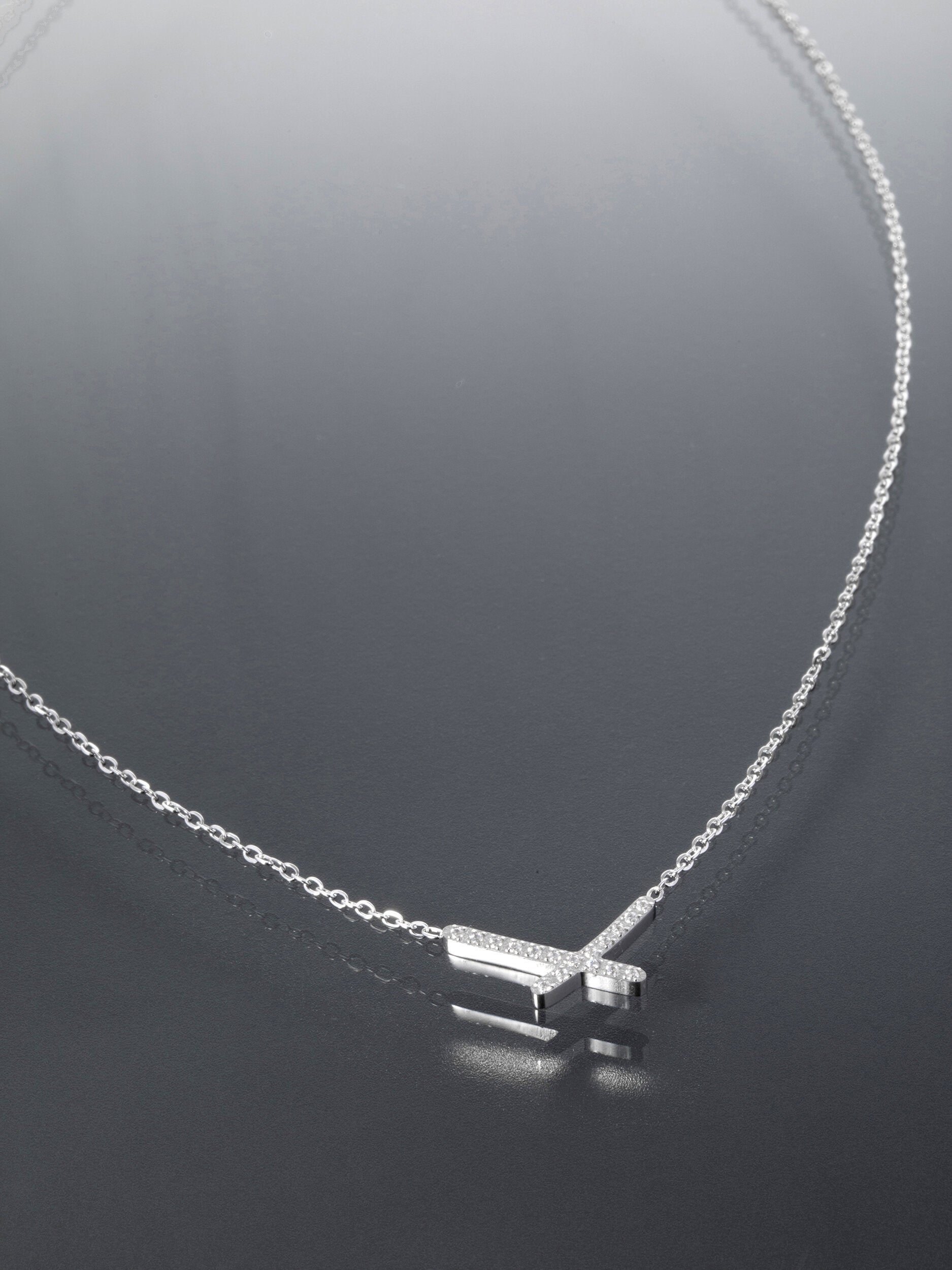 Náhrdelník z chirurgické oceli s krystalky NK1739-0112