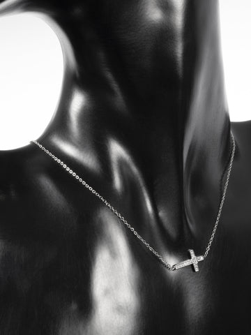 Náhrdelník z chirurgické oceli s křížkem NK1733-0112